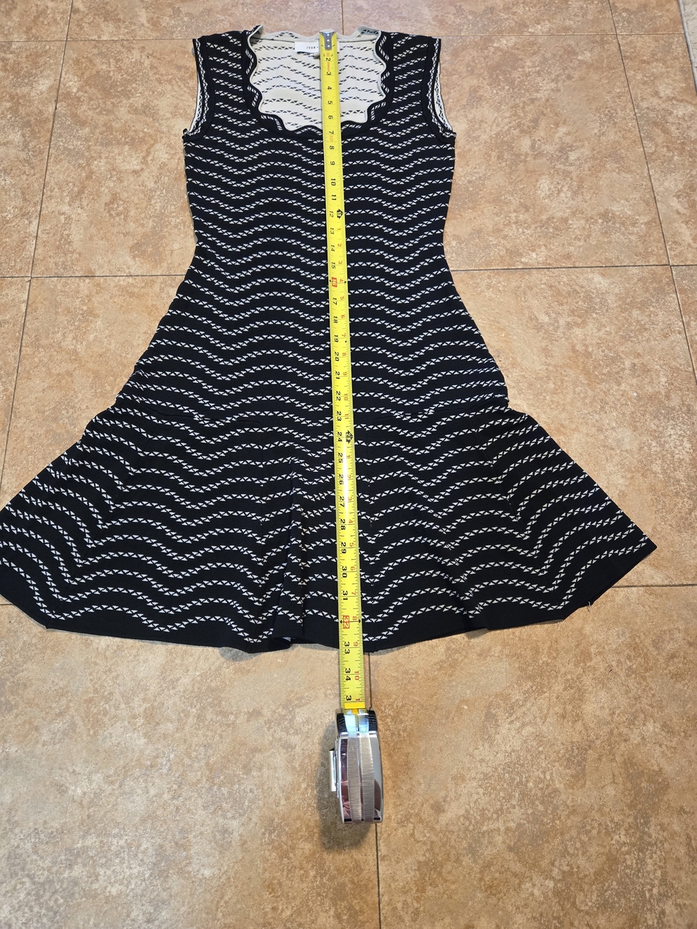 John + Jenn Black & White Wave-Trim Knit Mini Dress - Picture 8 of 8
